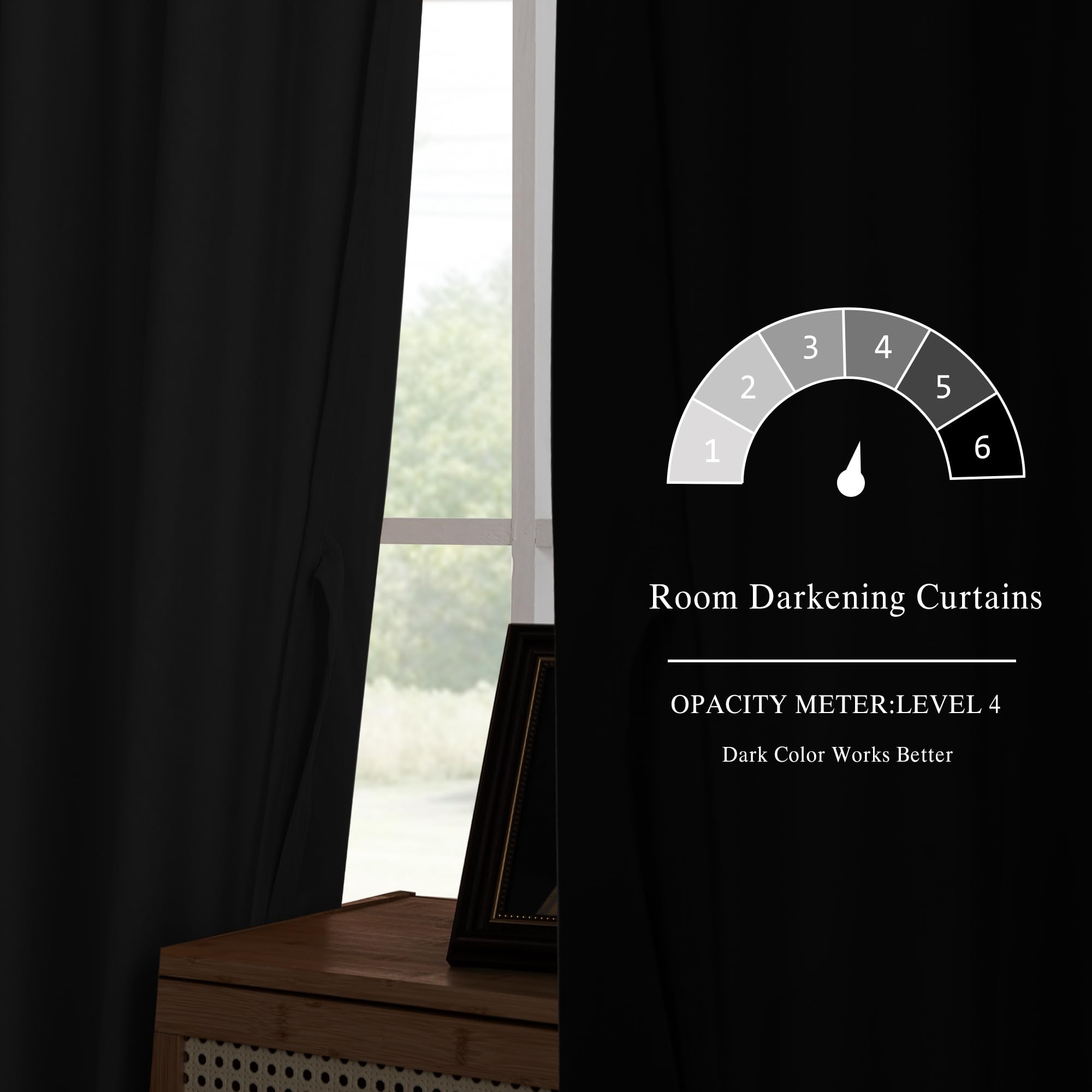 DWCN Velvet Curtains, 2 Panels - Rod Pocket and Back Tab
