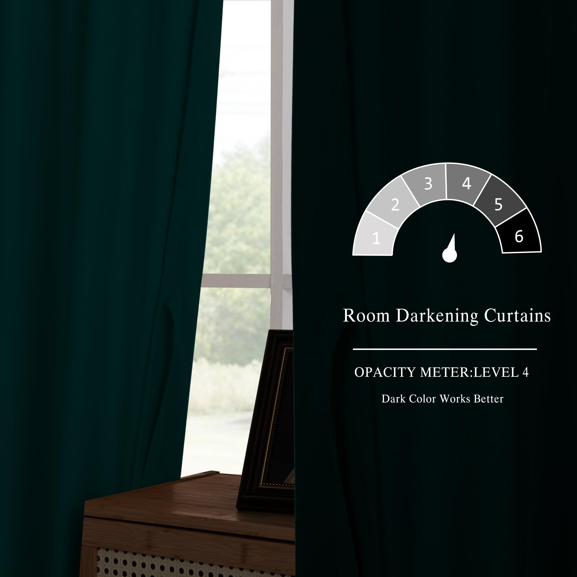 DWCN Velvet Curtains, 2 Panels - Rod Pocket and Back Tab