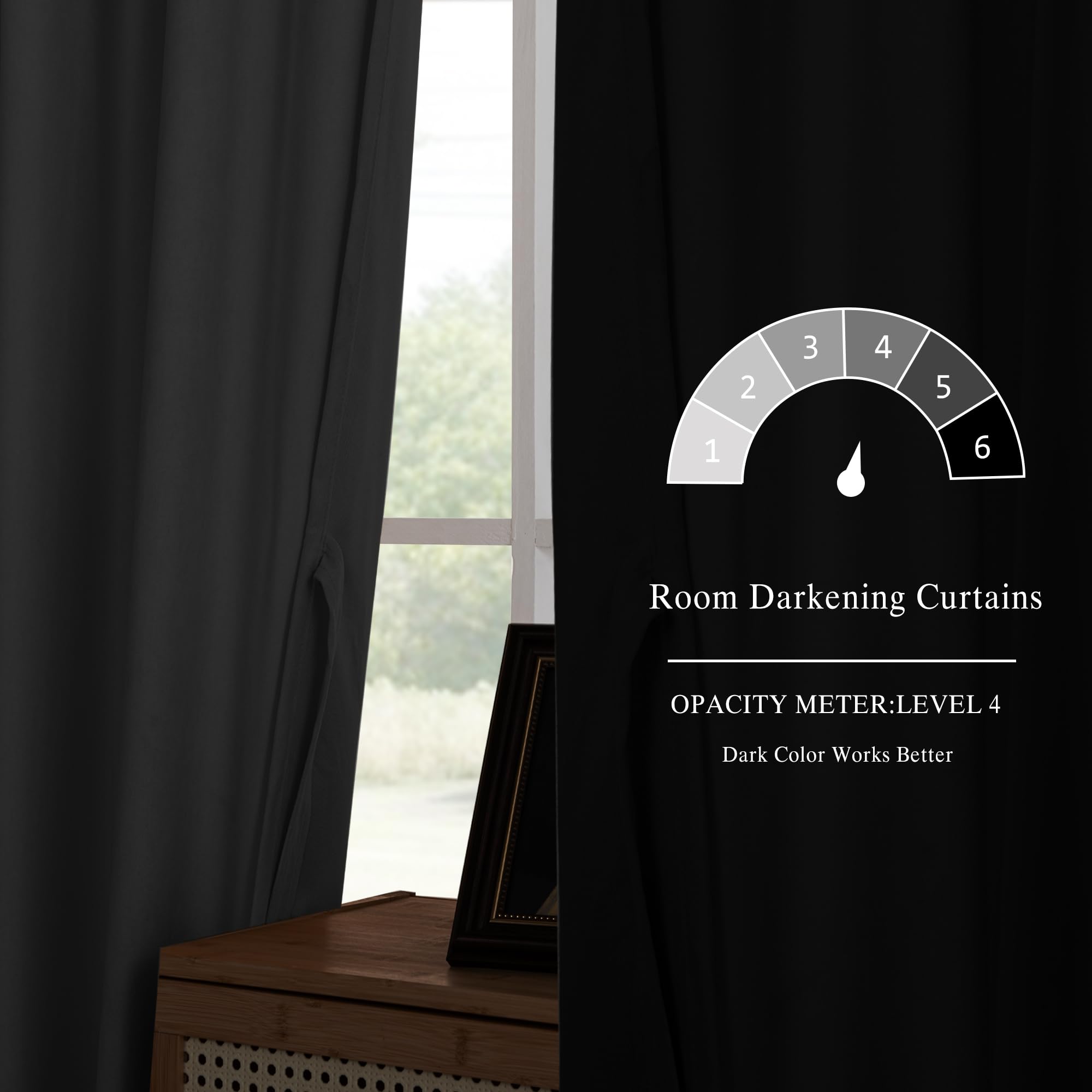 DWCN Velvet Curtains, 2 Panels - Rod Pocket and Back Tab