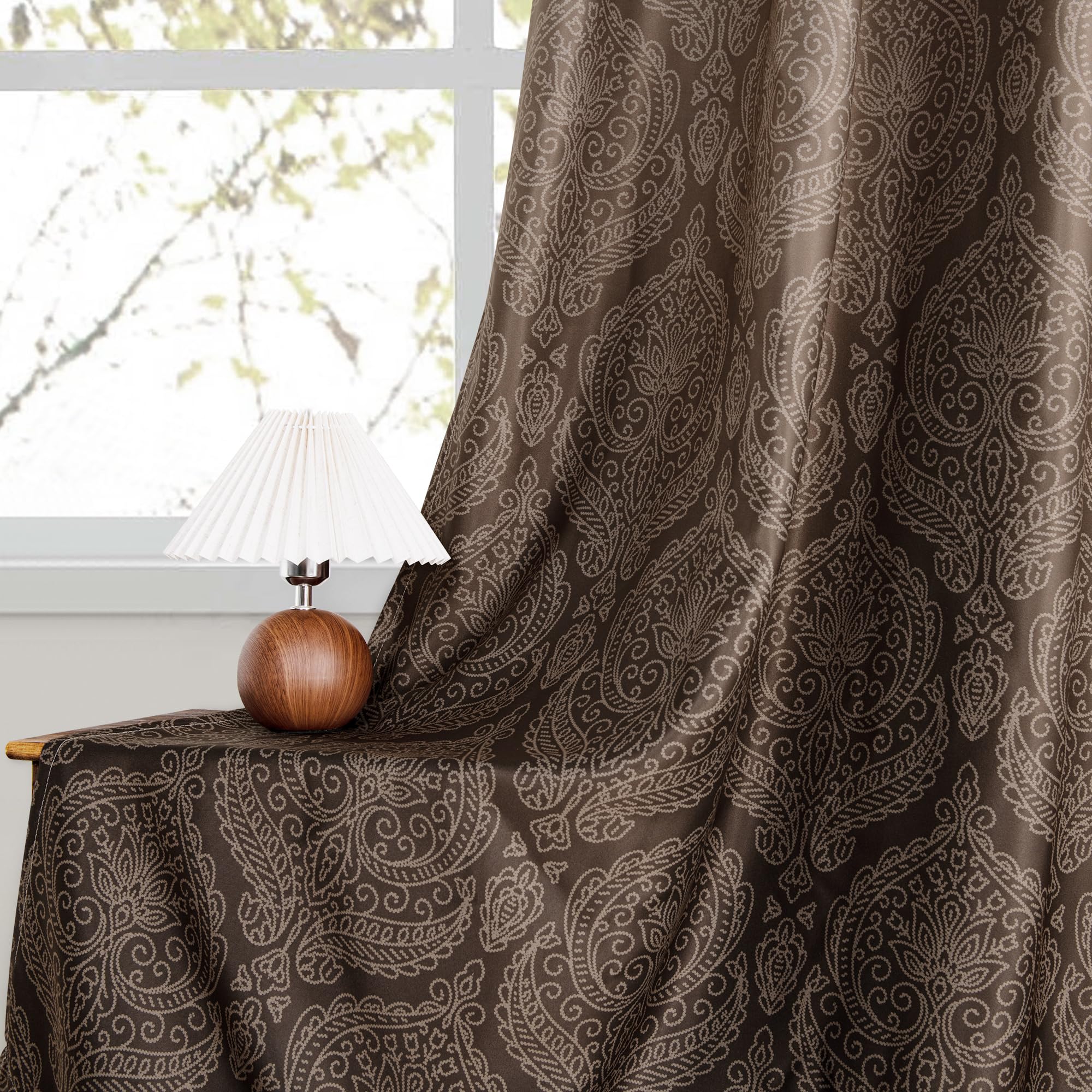 DWCN Ombre Blackout Curtains with Tiebacks, Set of 2 Panels