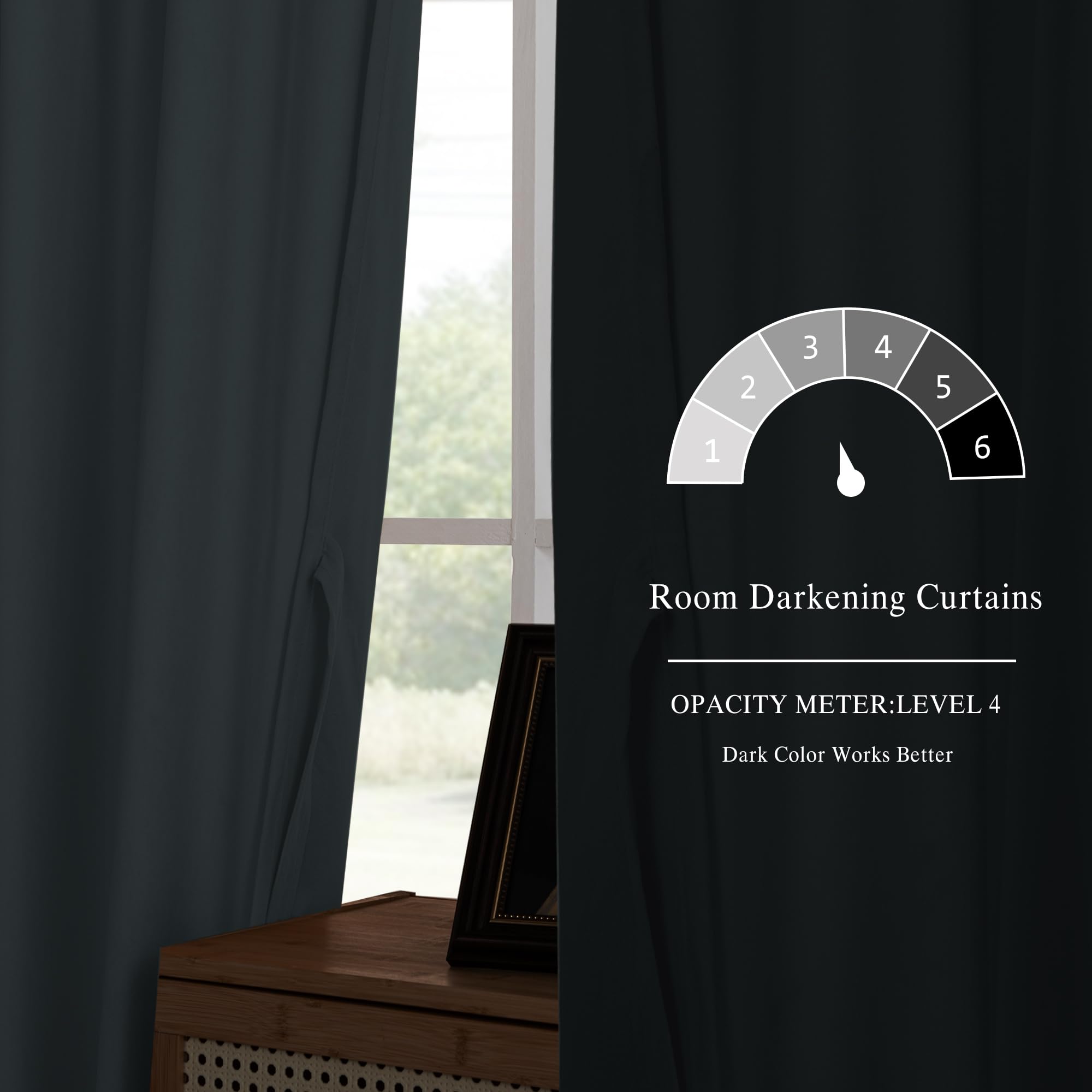 DWCN Velvet Curtains, 2 Panels - Rod Pocket and Back Tab