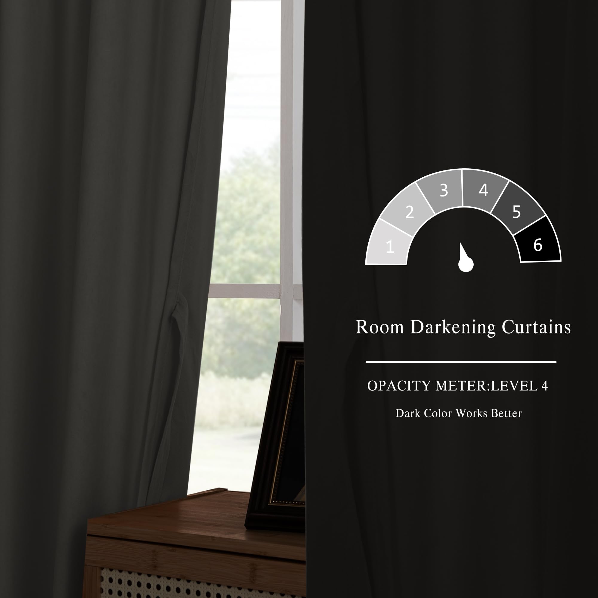 DWCN Velvet Curtains, 2 Panels - Rod Pocket and Back Tab