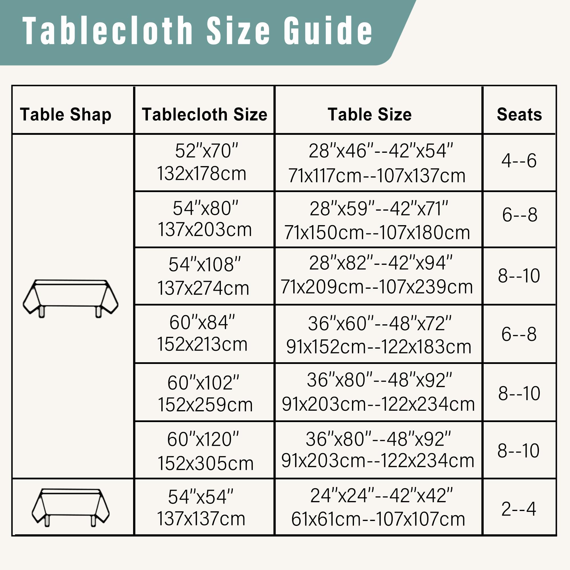 DWCN Rectangle Faux Linen Tablecloth