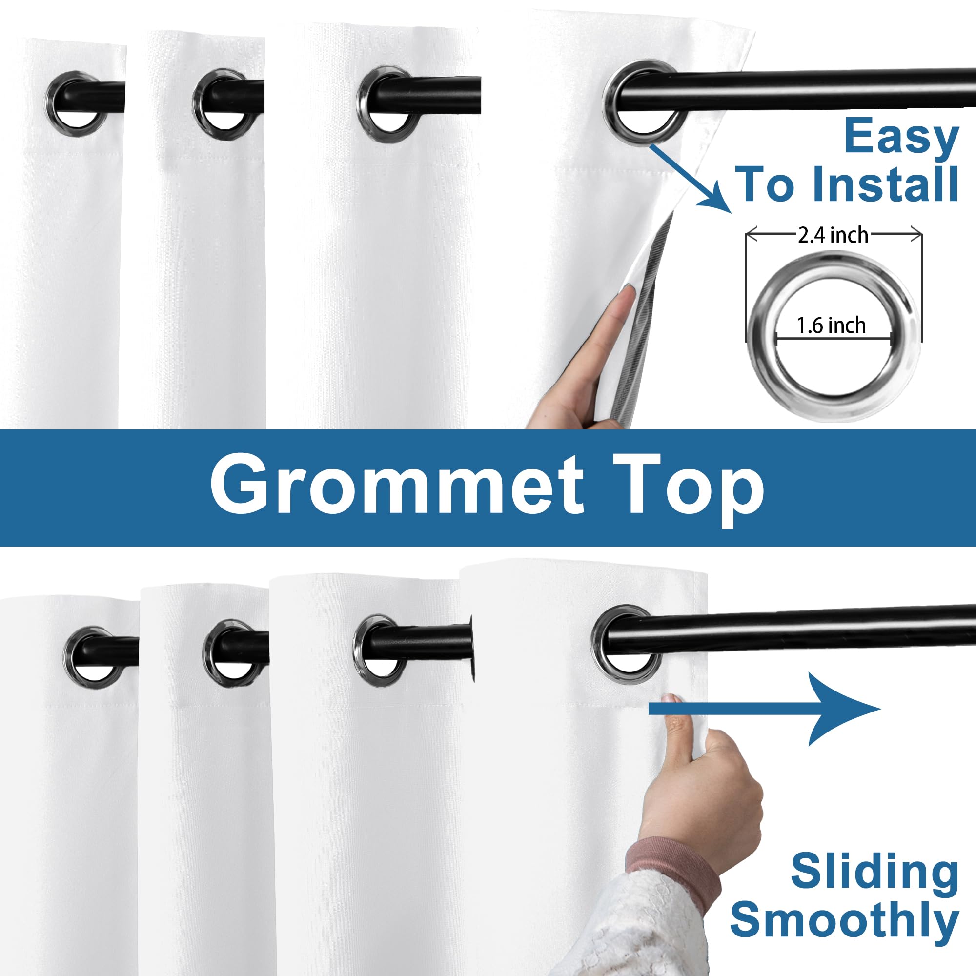 DWCN 100% Blackout Curtains with Grommet Top Design