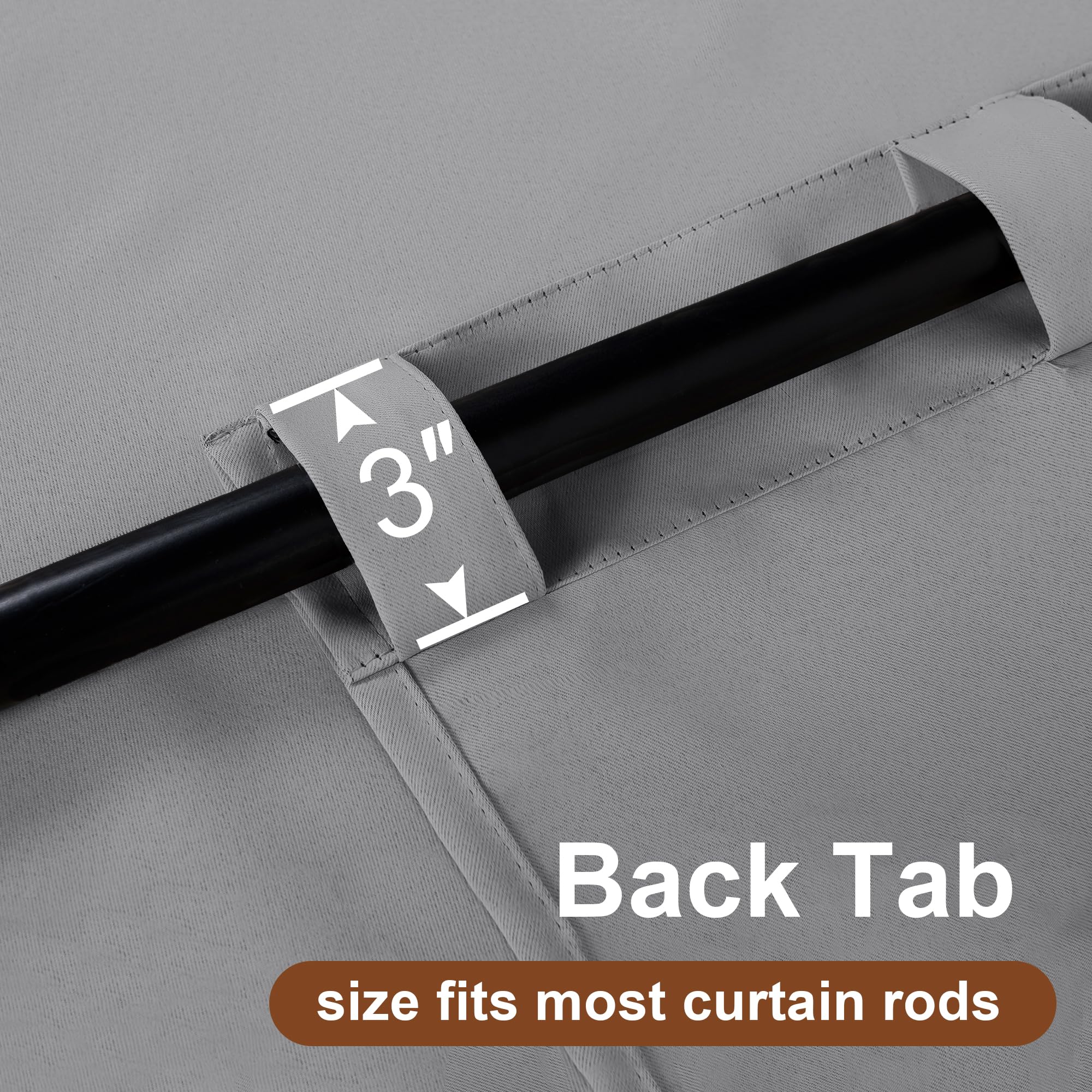 DWCN Blackout Curtains with Tiebacks, Rod Pocket/Back Tab, Set of 2 Panels