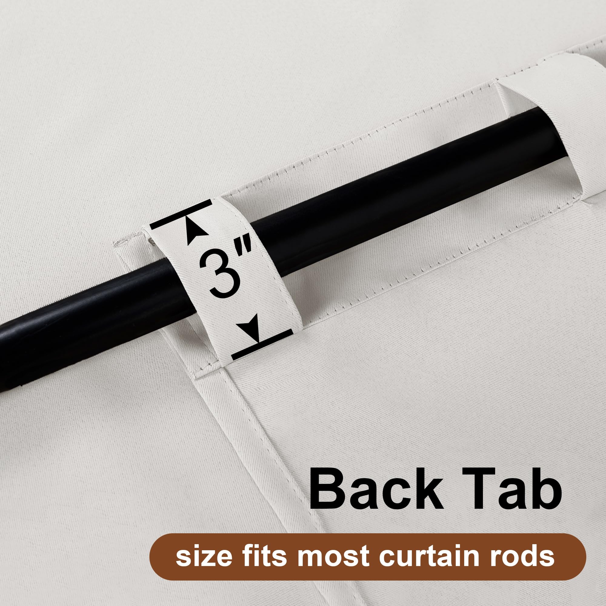 DWCN Blackout Curtains with Tiebacks, Rod Pocket/Back Tab, Set of 2 Panels