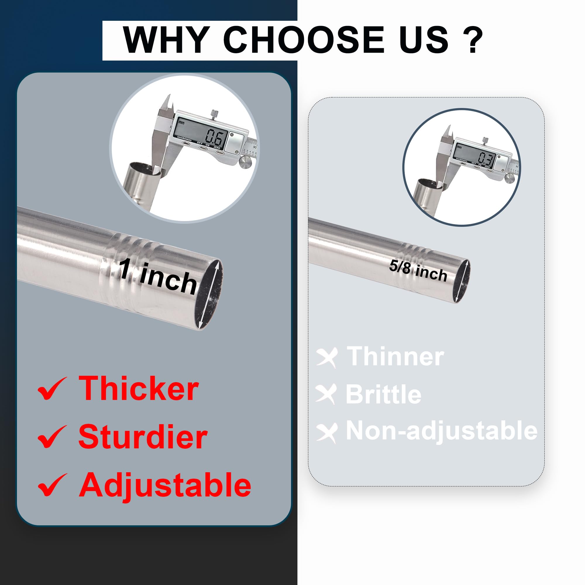 DWCN Heavy Duty Adjustable Curtain Rods