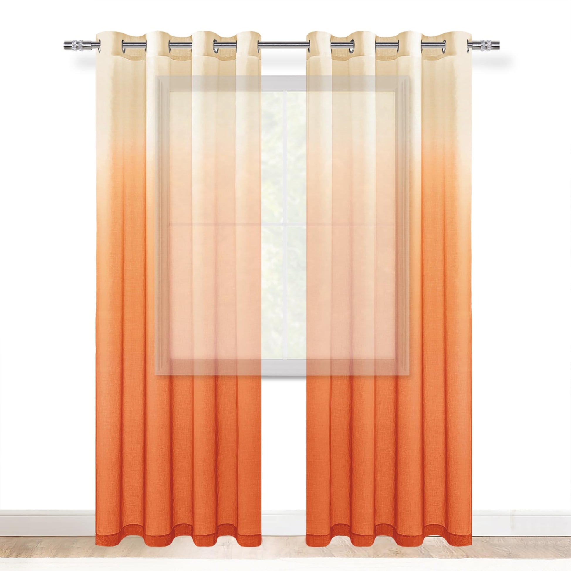 DWCN Faux Linen Ombre Sheer Curtains - DWCN Official