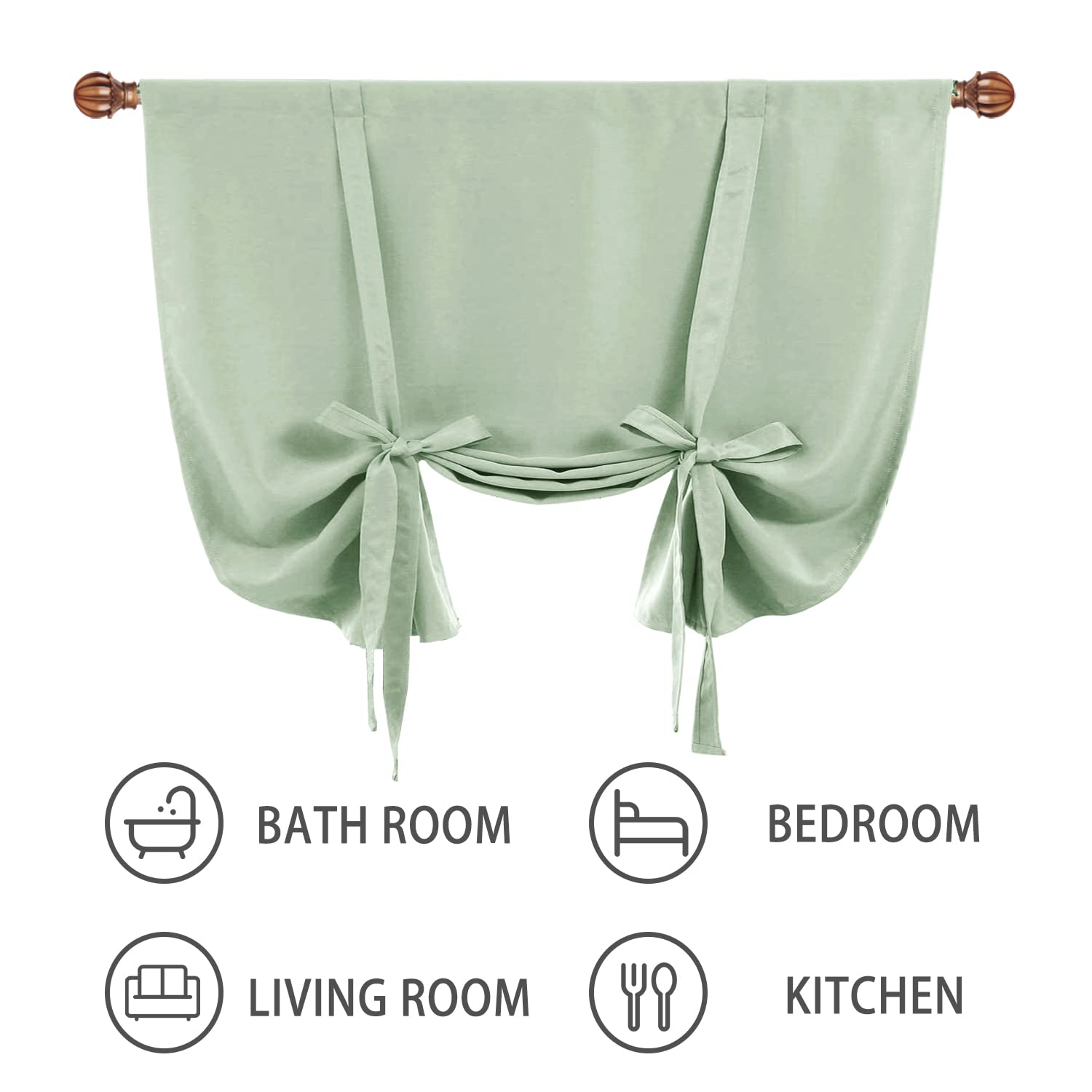 DWCN Tie Up Blackout Curtains for Kitchen